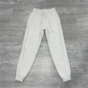 Lululemon Jogger Womens 2 High Rise Scuba 28" Heathered Core Light Gray Fleece